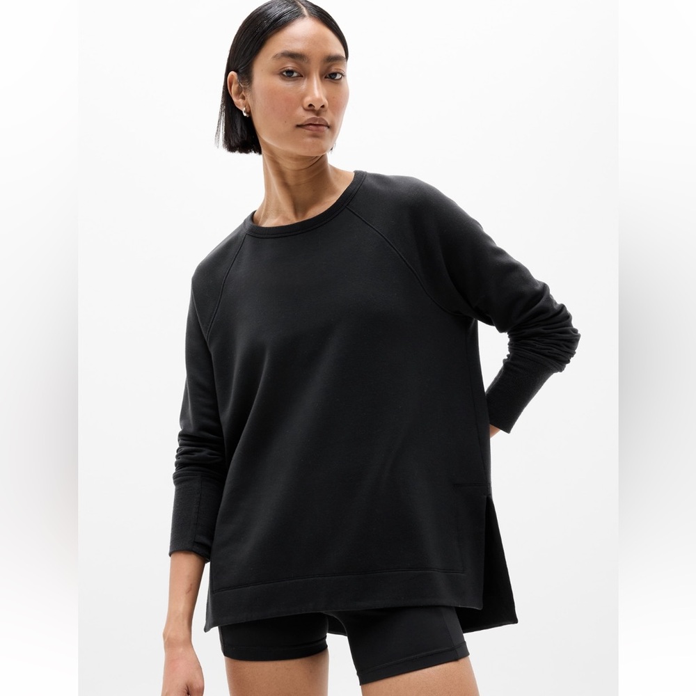 Athleta L Coaster Luxe Recover Sweatshirt, Black - Picture 7 of 7